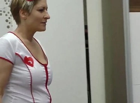 Dirty nurses in lederhosen gangbang