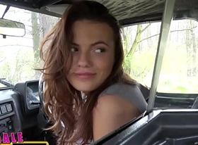 Female fake taxi heist makes sexy driver horny for a good fucking in cab