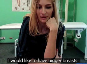 Fakehospital slender squirting hot sexy blonde wants breast implant advice