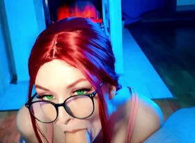 Redhead cleans pool cleaner's dick pov