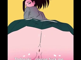 Yaoyorozu asks todoroki to fuck her pussy and ass
