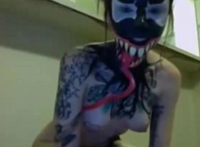 Amazing venom painted teen with toys on cam - more videos www fetishraw com
