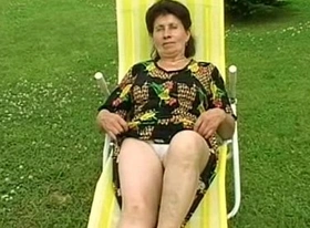 Granny marie gets fucked hard by the pool