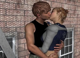 3d cartoon babe gets fucked hard on a fire escape
