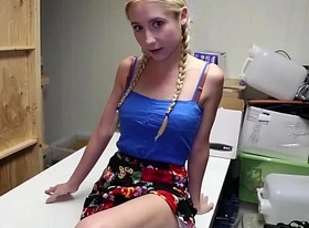 Slutty employee jerking off her boss blonde teen slut