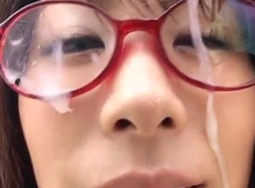 Mimi kousaka with specs licks hard penis